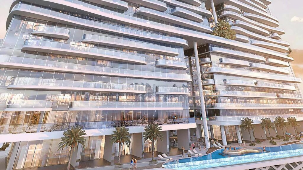 Damac Bay 2 balcony and pool